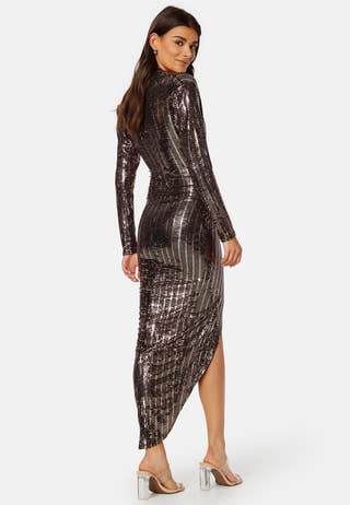 Sequin Rouch Maxi Dress