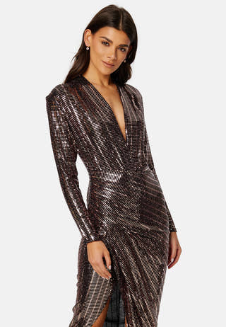 Sequin Rouch Maxi Dress