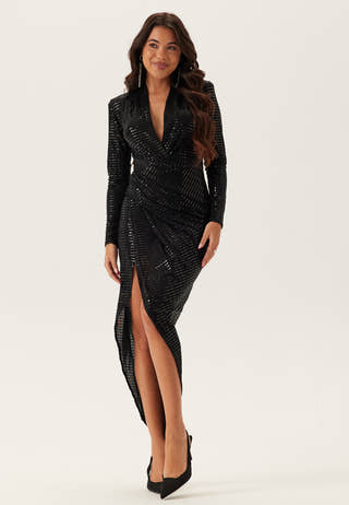 Sequin Rouch Maxi Dress