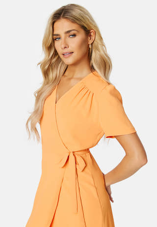 Short Sleeve Wrap Dress