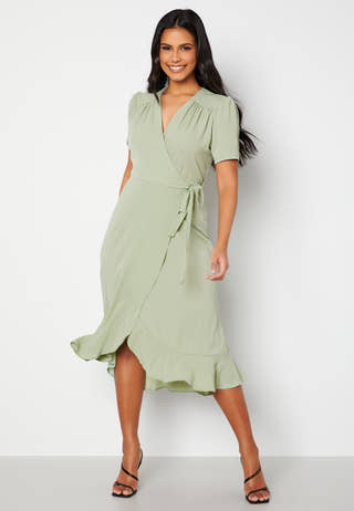 Short Sleeve Wrap Dress