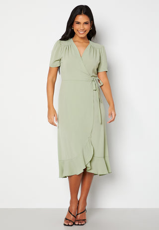 Short Sleeve Wrap Dress