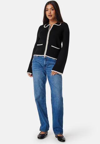 Josefin Contrast Zip Knit Jacket