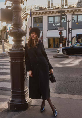 Straight Wool Blend Coat