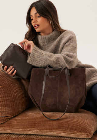 Nola XL Suede Handbag