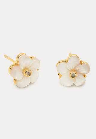 Petite Claire Earrings - Creme Puff