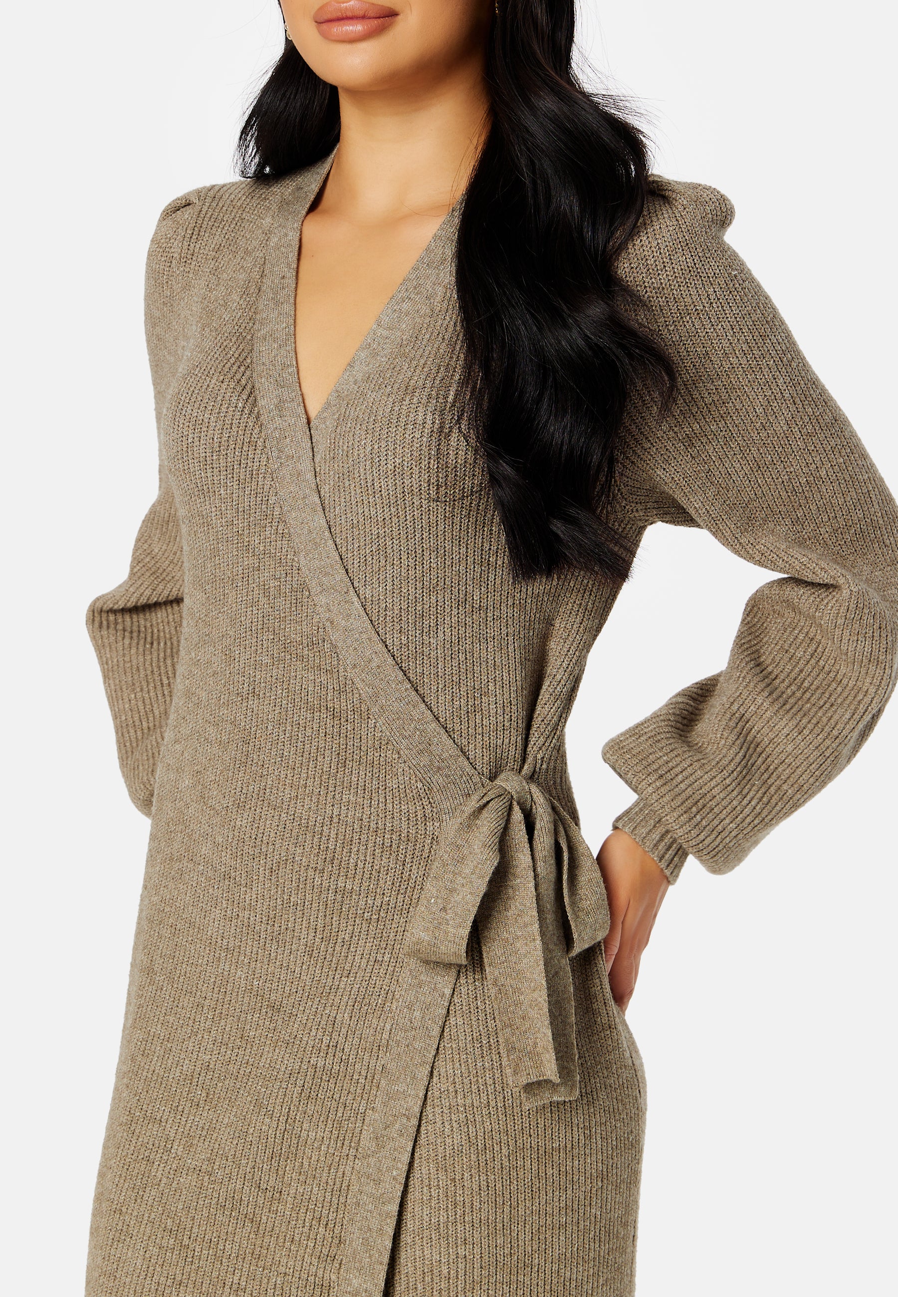Object collectors item Amelia L/S Knit Wrap Dress campaign-outlet Brown Object collectors item Amelia L/S Knit Wrap Dress campaign-outlet Brown