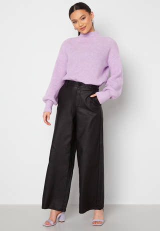 Belle HW Coated Wide Pants