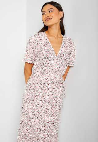 Ema Elise L/S Long Wrap Dress