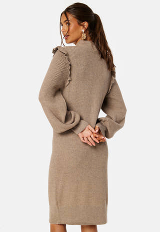 Malena L/S Ruffle Knit Dress