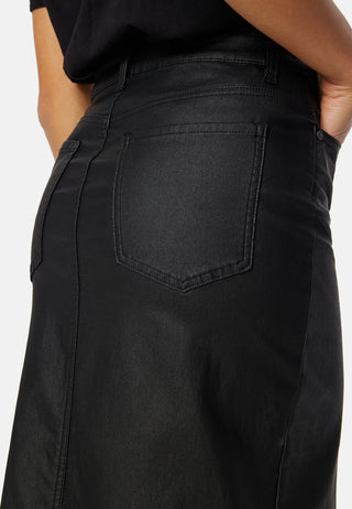 Objnaya Coated Mid Waist Skirt