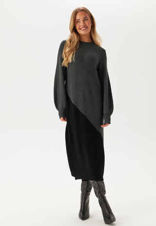 Objditte Re L/S Knit Midi Dress