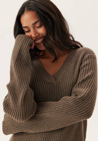 Objelva L/S RE V-NECK KNIT DRESS