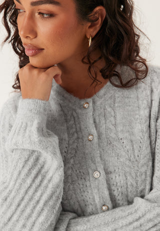 Objflora Re Ls Knit Button Cardigan