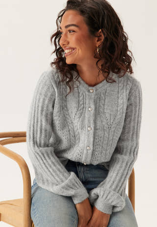 Objflora Re Ls Knit Button Cardigan