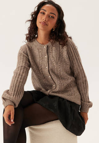 Objflora Re Ls Knit Button Cardigan