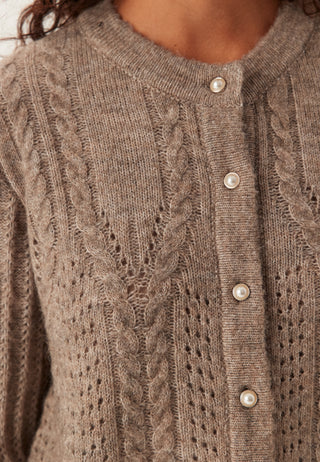 Objflora Re Ls Knit Button Cardigan