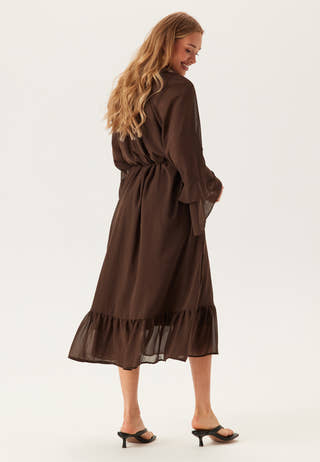 Objgina L/S RE V-NECK MIDI DRE
