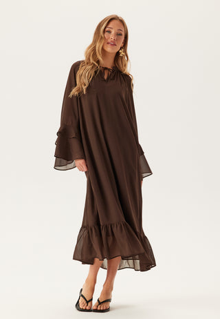 Objgina L/S RE V-NECK MIDI DRE