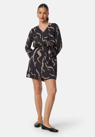 Objjacira L/S V-NECK SHORT DRESS