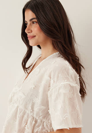 Objlora S/S RE V-NECK TOP
