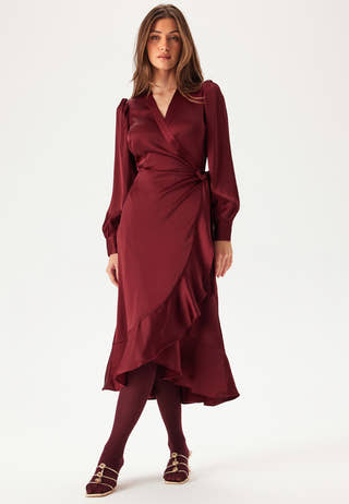 Objsateen Wrap Dress