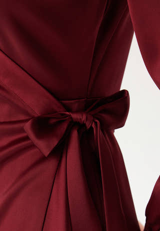 Objsateen Wrap Dress