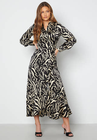 Papaya L/S Wrap Long Dress