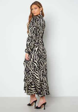Papaya L/S Wrap Long Dress