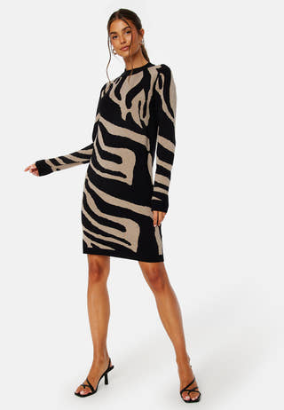 Ray L/S Knit Dress AOP
