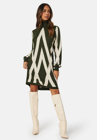 Objray L/S Knit Rollneck Dress