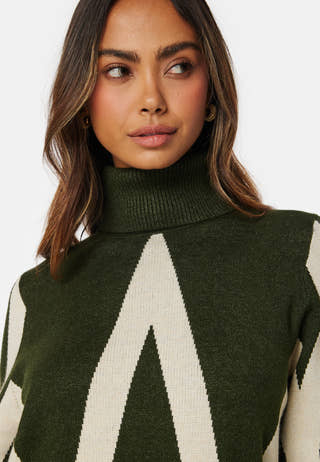 Objray L/S Knit Rollneck Dress