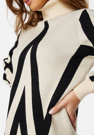 Objray L/S Knit Rollneck Dress