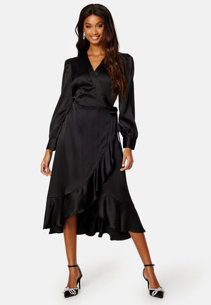 Objsateen Wrap Dress