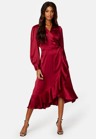 Objsateen Wrap Dress