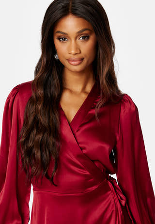 Objsateen Wrap Dress