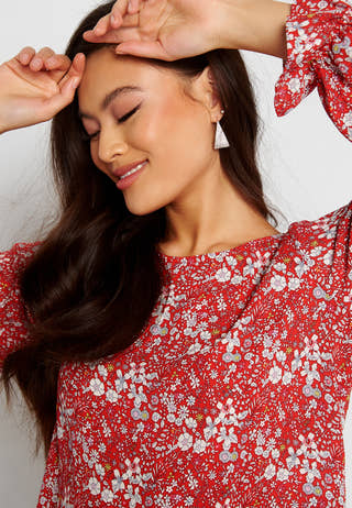 Alma Life Poly Frill Top