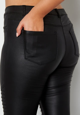 Punk Biker Coated Jeans