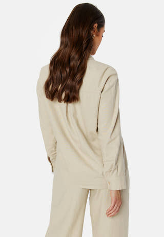 Caro L/S Oversized Linen Blend Shirt