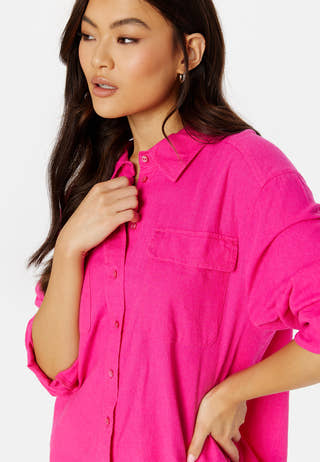 Caro L/S Oversized Linen Blend Shirt