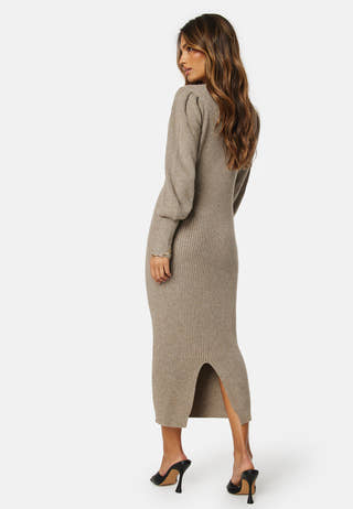 Katia Puff Long Slit Dress