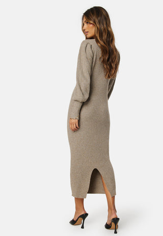 Katia Puff Long Slit Dress