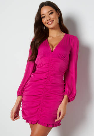 Kendal V-Neck Shiny Dress