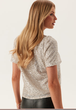 Onlana S/S LOOSE SEQUINS TOP