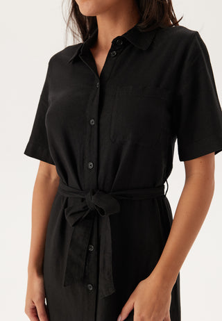 Onlcaro S/S LINEN BL BELT DRES