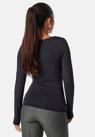 Onlea L/S 2-WAY DEEP NECK TOP