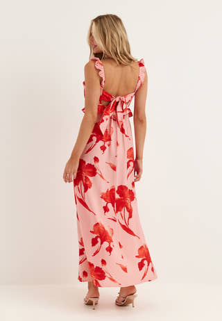 Onlhyaci S/L FRILL LONG AOP DRESS