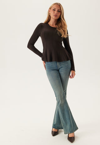 Onlkenya L/S PEPLUM TOP JRS PE