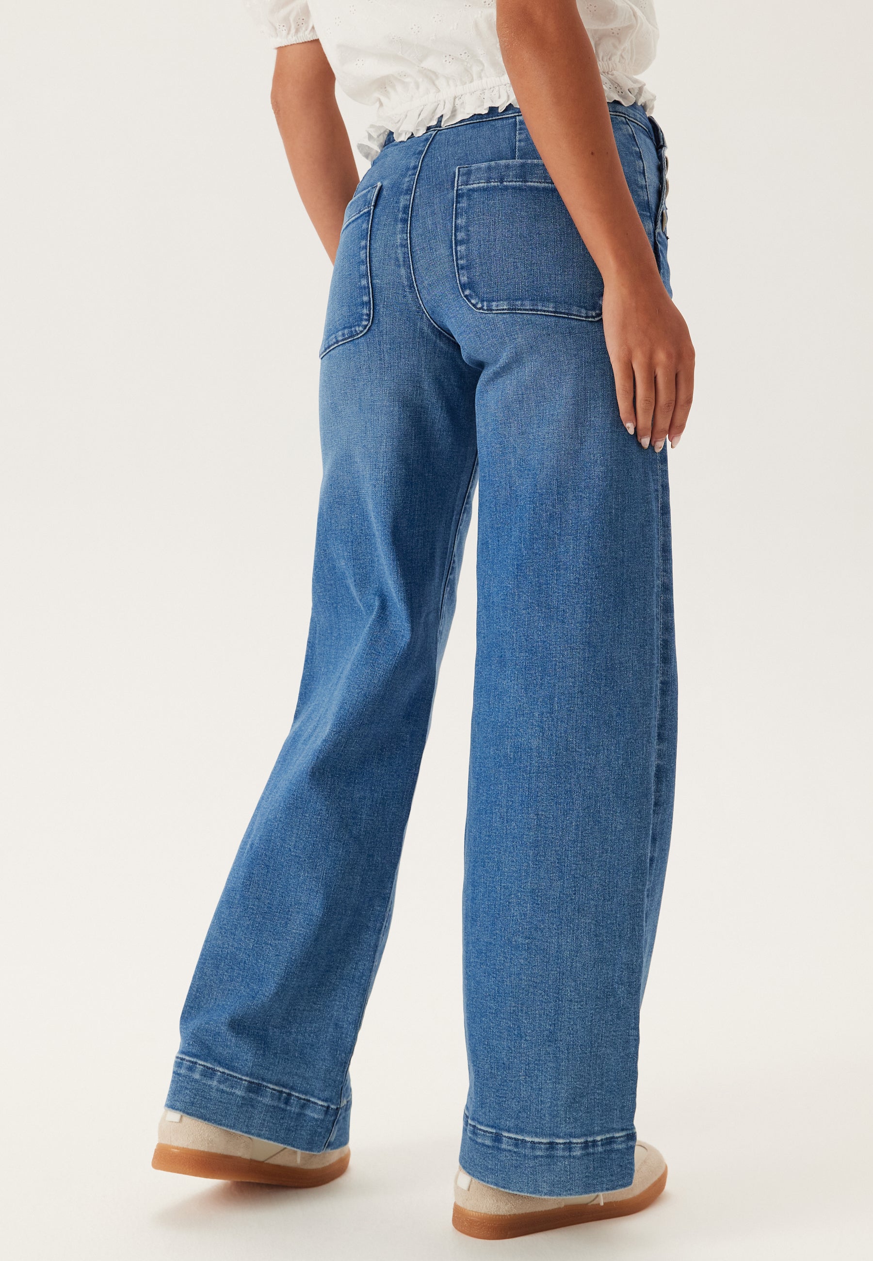 ONLY Onlmadison Hw Button Wide DNM Gen769Noos - Jean Femme Coupe Large Vintage Printemps