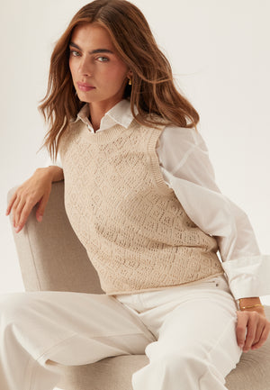 Onlsunny Sl Pointelle Top Knt